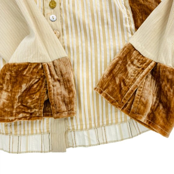 Elisa Cavaletti Vintage Velour Accent Button Blouse - Picture 6 of 16